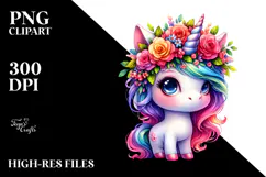 Cute Unicorn with Cool Haircut, PNG Product Image 2