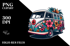 Retro Tropical Van Clipart Product Image 2
