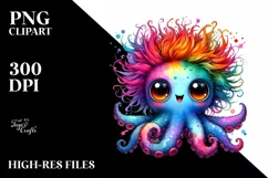 Colorful Baby Octopus | Sublimation Clipart Product Image 1