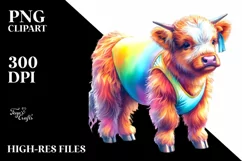 Colorful Cow Gymnast PNG Product Image 1