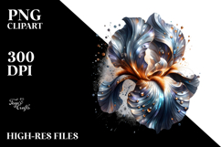 Abstract Shiny Watercolor Iris | Clipart Product Image 2