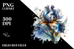 Shiny Iris Metallic Abstract Watercolor Clipart Product Image 2