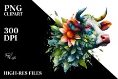 Abstract Vibrant Cow PNG Product Image 3