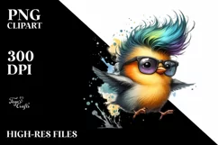Funny Baby Bird Jumping PNG Product Image 1