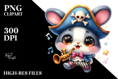 Baby Duck with Pirate Hat and Small Train PNG Product Image 2