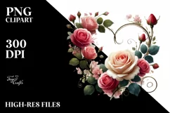 Digital Painting Heart with Roses PNG Product Image 2