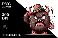 Goofy Cartoon Monster with Hat PNG Product Image 2