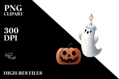 Funny Halloween Clipart Candle PNG Product Image 2