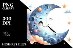Simple Smiling Half Moon PNG Product Image 2