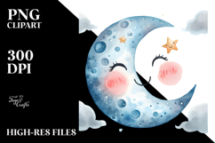 Simple Smiling Half Moon PNG Product Image 2