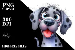 Cartoon Great Dane with Crazy Fur PNG Product Image 2