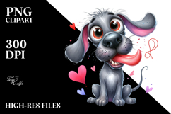 Cartoon Great Dane with Crazy Fur PNG Product Image 2