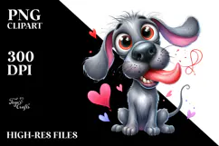 Cartoon Great Dane with Crazy Fur PNG Product Image 2