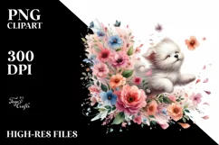 Colorful Dog with Flower Petals | Clipart Product Image 1