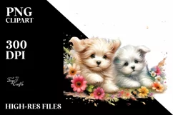 Colorful Dog with Flower Petals | Clipart Product Image 1