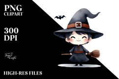 Funny Witch Halloween Clipart, PNG Product Image 2