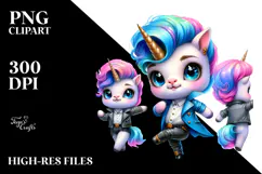 Cute Baby Unicorn Dancing PNG Product Image 2
