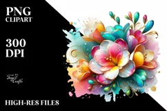 Colorful Freesia Watercolor | Clipart Product Image 3