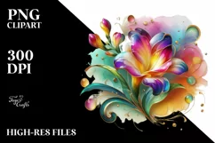 Watercolor Luxury Flower Love Splash Clipart Product Image 3