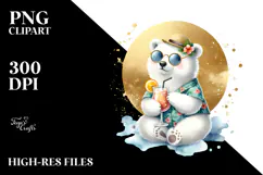 Otter in Beachwear Watercolor PNG Product Image 2