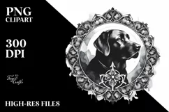 Washed Watercolor Gothic Dog | Sublimation | Clipart Product Image 3