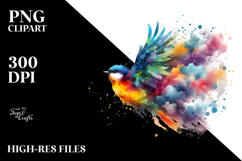 Colorful Bird Made of Splashes PNG Product Image 2