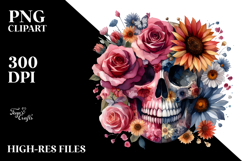 Skull made of Flowers, Transparent PNG Product Image 2