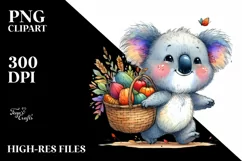 Baby Koala Carrying Basket | Sublimation | Clipart Product Image 1