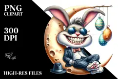 Bunny with Straw Hat and Sunglasses PNG Product Image 2
