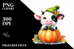 Sublimation Cute Baby Cow Clipart Product Image 1