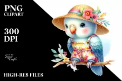 Colorful Summer Baby Parrot with Sunglasses and Sun Hat | Product Image 1