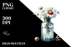 Vibrant Daisy Bottle Clipart Product Image 2