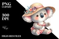 Digital Watercolor Cute Baby Koala PNG Product Image 2