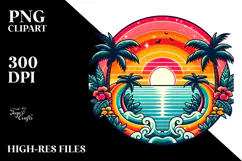 Retro Tropical Rainbow Sunset, 20 oz Tumbler Product Image 2