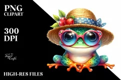 Colorful Summer Baby Frog with Sun es and Sun Hat | Product Image 1