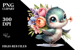 Sublimation Hummingbird Flower Clipart Product Image 2
