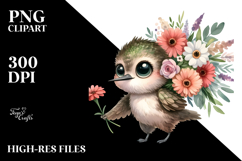 Sublimation Hummingbird Flower Clipart Product Image 2