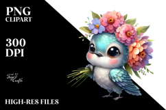 Sublimation Hummingbird Flower Clipart Product Image 2