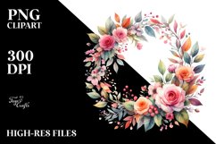 Colorful Abstract Watercolor Whreath Clipart Product Image 1