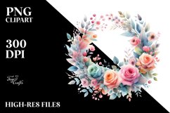 Colorful Abstract Watercolor Whreath Clipart Product Image 1