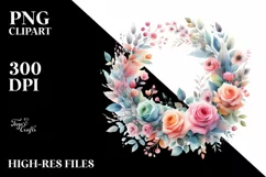 Colorful Abstract Watercolor Whreath Clipart Product Image 1