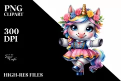 Colorful Unicorn Schottische Dancer PNG Product Image 1