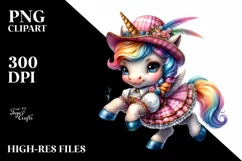 Colorful Unicorn Schottische Dancer PNG Product Image 3