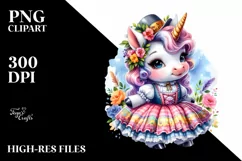 Colorful Unicorn Schottische Dancer PNG Product Image 1