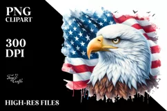 Detailed Watercolor Patriotic Bald Eagle | Sublimation | Product Image 1