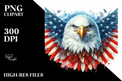Detailed Watercolor Patriotic Bald Eagle | Sublimation | Product Image 1