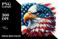 Detailed Watercolor Patriotic Bald Eagle | Sublimation | Product Image 3