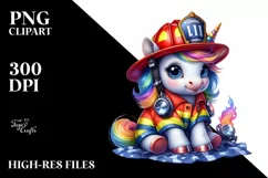 Pastel Unicorn Firefighter's Helmet PNG Product Image 1