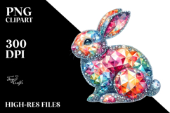 Colorful Bunny with Diamonds, PNG Product Image 2