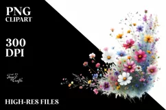 Wild Flower Watercolor Vibrant | Sublimation | Clipart Product Image 3